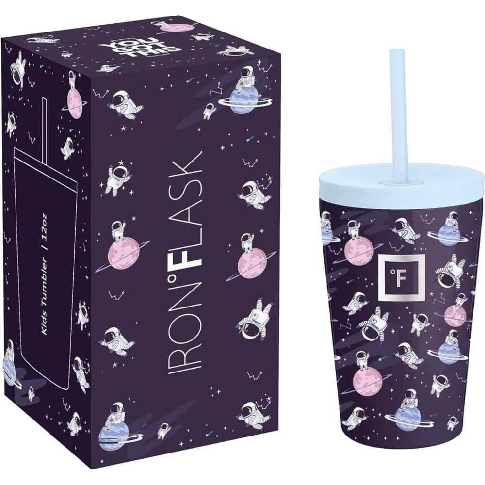Iron Flask 12oz Non-Slip, Splash & Spill Proof - Space Heroes (NWT)
